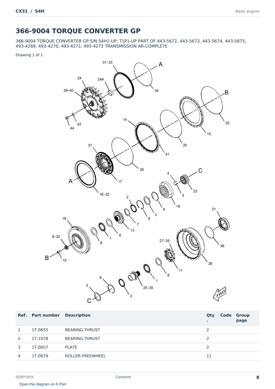 Caterpillar CX31 S/N S4H Partsbook SEBP5959 (English) - sample page 8 of 10 Caterpillar CX31 S/N S4H Partsbook SEBP5959 (English) - sample page 8 of 10