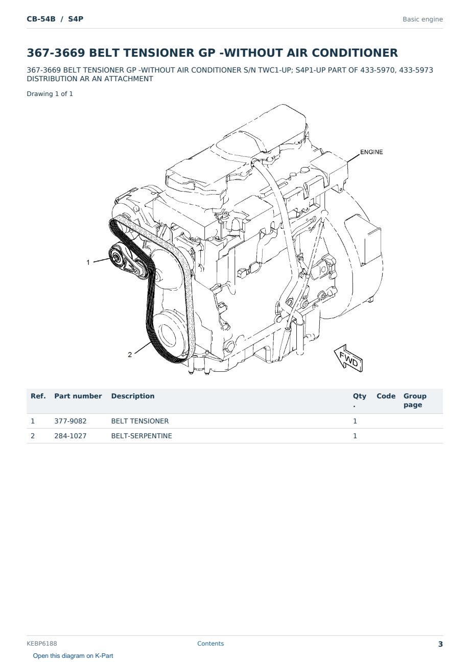 Caterpillar CB-54B S/N S4P Partsbook KEBP6188 (English) - sample page 3 of 10 Caterpillar CB-54B S/N S4P Partsbook KEBP6188 (English) - sample page 3 of 10