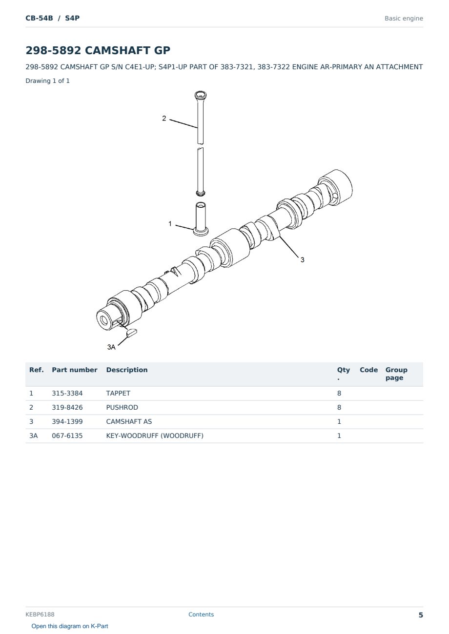 Caterpillar CB-54B S/N S4P Partsbook KEBP6188 (English) - sample page 5 of 10 Caterpillar CB-54B S/N S4P Partsbook KEBP6188 (English) - sample page 5 of 10