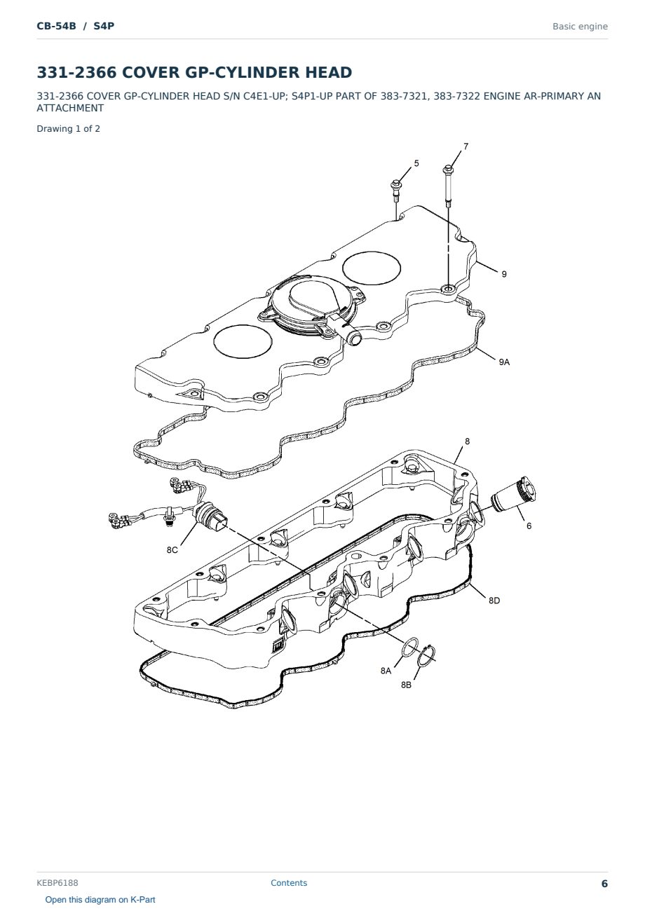 Caterpillar CB-54B S/N S4P Partsbook KEBP6188 (English) - sample page 6 of 10 Caterpillar CB-54B S/N S4P Partsbook KEBP6188 (English) - sample page 6 of 10