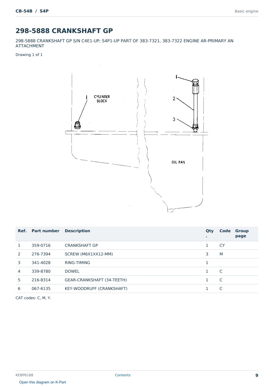 Caterpillar CB-54B S/N S4P Partsbook KEBP6188 (English) - sample page 9 of 10 Caterpillar CB-54B S/N S4P Partsbook KEBP6188 (English) - sample page 9 of 10