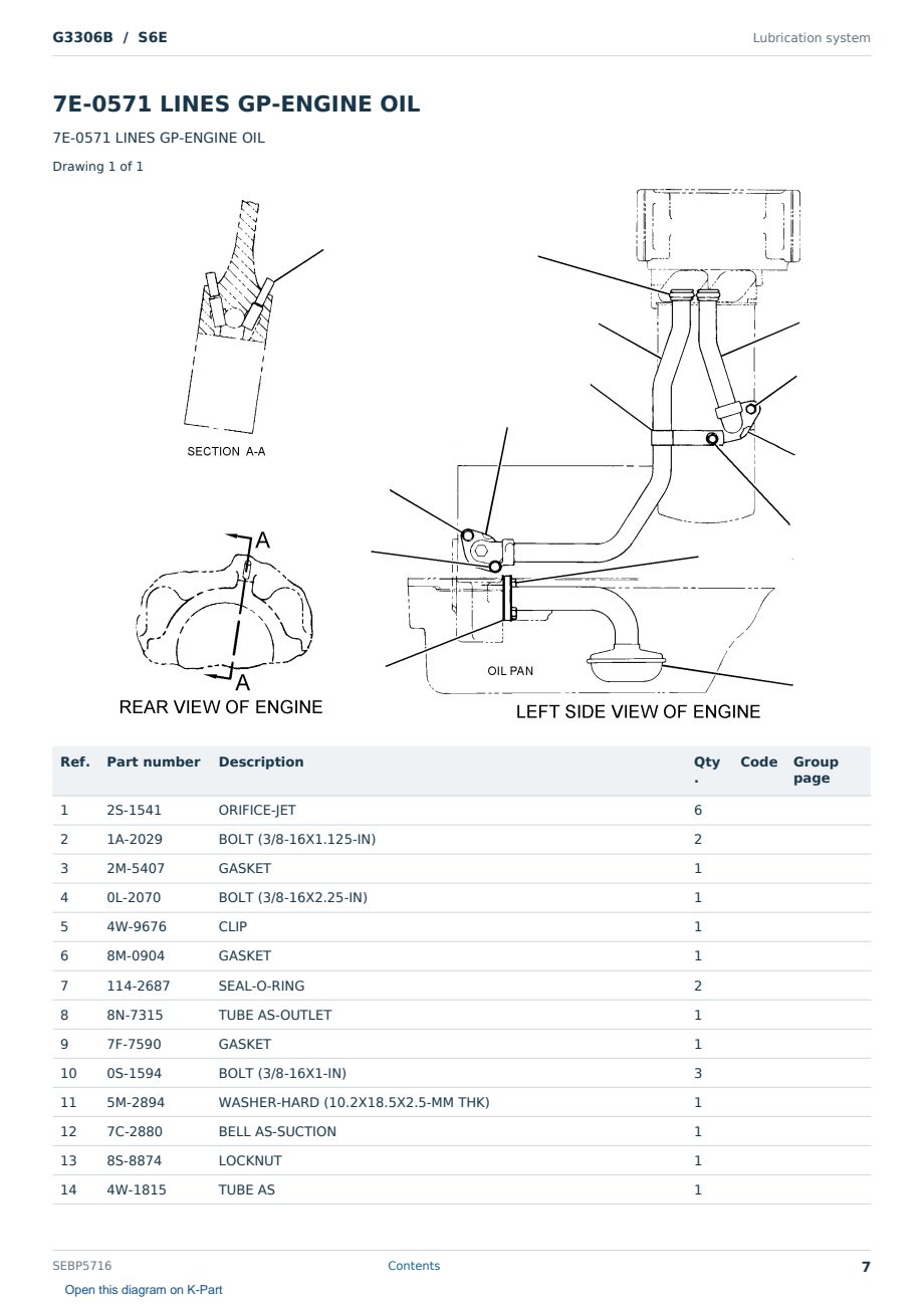 Caterpillar G3306B S/N S6E Partsbook SEBP5716 (English) - sample page 7 of 10 Caterpillar G3306B S/N S6E Partsbook SEBP5716 (English) - sample page 7 of 10