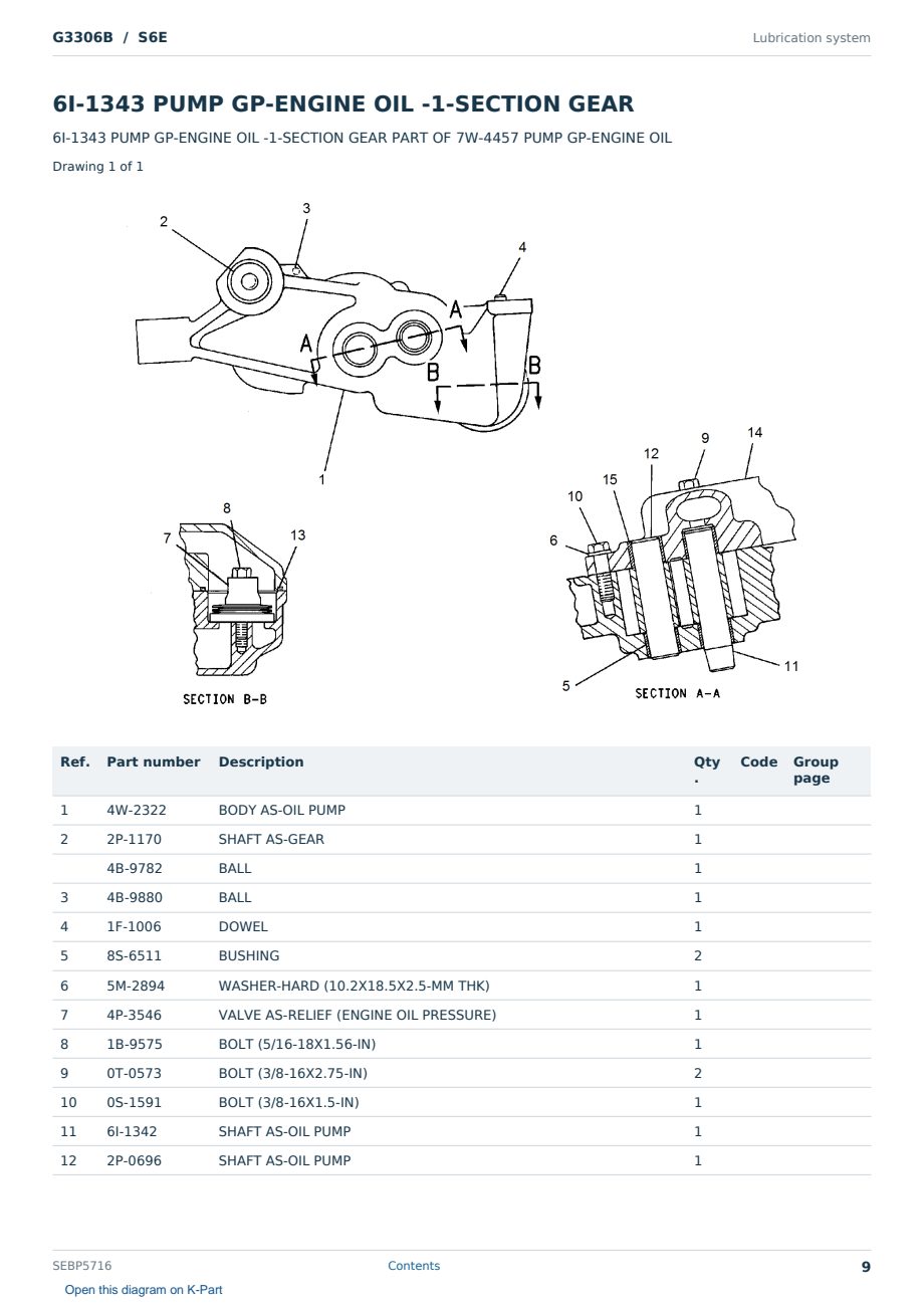 Caterpillar G3306B S/N S6E Partsbook SEBP5716 (English) - sample page 9 of 10 Caterpillar G3306B S/N S6E Partsbook SEBP5716 (English) - sample page 9 of 10