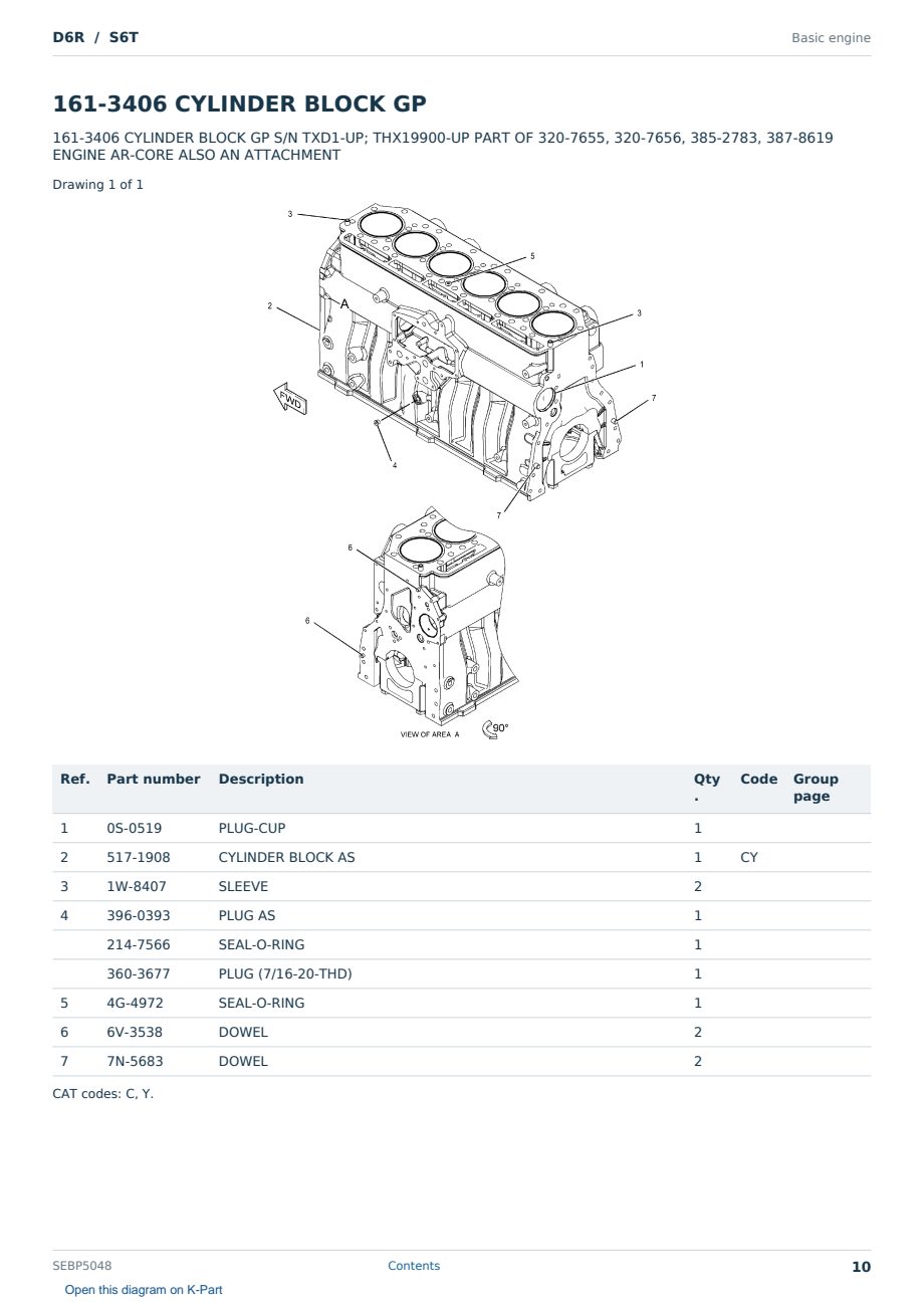 Caterpillar D6R S/N S6T Partsbook SEBP5048 (English) - sample page 10 of 10 Caterpillar D6R S/N S6T Partsbook SEBP5048 (English) - sample page 10 of 10