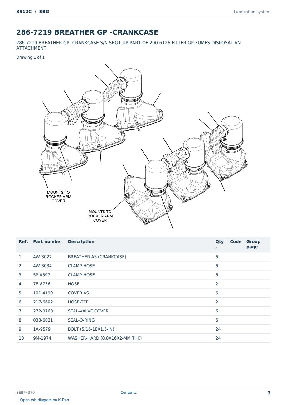 Caterpillar 3512C S/N SBG Partsbook SEBP4370 (English) - sample page 3 of 10 Caterpillar 3512C S/N SBG Partsbook SEBP4370 (English) - sample page 3 of 10