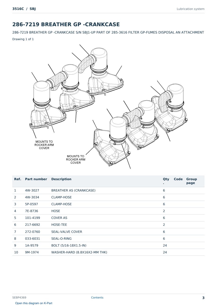 Caterpillar 3516C S/N SBJ Partsbook SEBP4369 (English) - sample page 3 of 10 Caterpillar 3516C S/N SBJ Partsbook SEBP4369 (English) - sample page 3 of 10