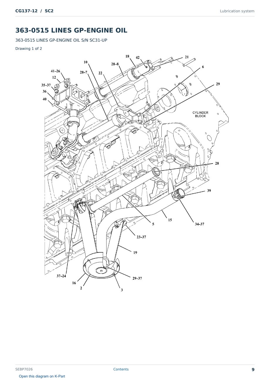 Caterpillar CG137-12 S/N SC2 Partsbook SEBP7026 (English) - sample page 9 of 10 Caterpillar CG137-12 S/N SC2 Partsbook SEBP7026 (English) - sample page 9 of 10