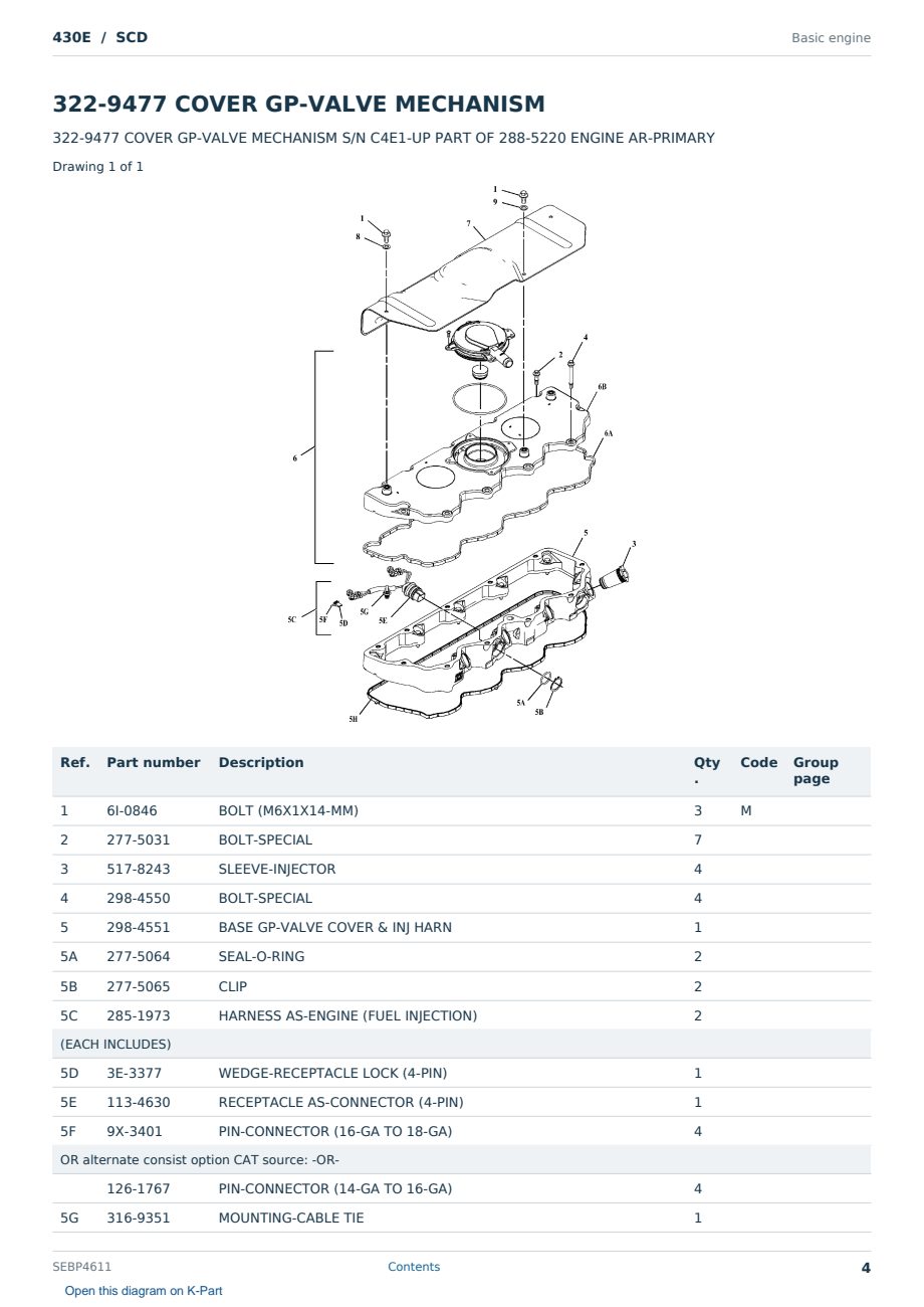Caterpillar 430E S/N SCD Partsbook SEBP4611 (English) - sample page 4 of 10 Caterpillar 430E S/N SCD Partsbook SEBP4611 (English) - sample page 4 of 10