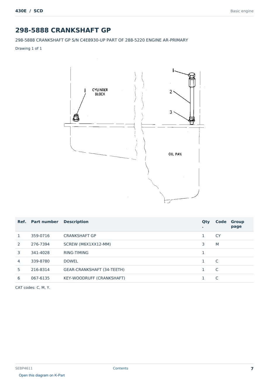 Caterpillar 430E S/N SCD Partsbook SEBP4611 (English) - sample page 7 of 10 Caterpillar 430E S/N SCD Partsbook SEBP4611 (English) - sample page 7 of 10