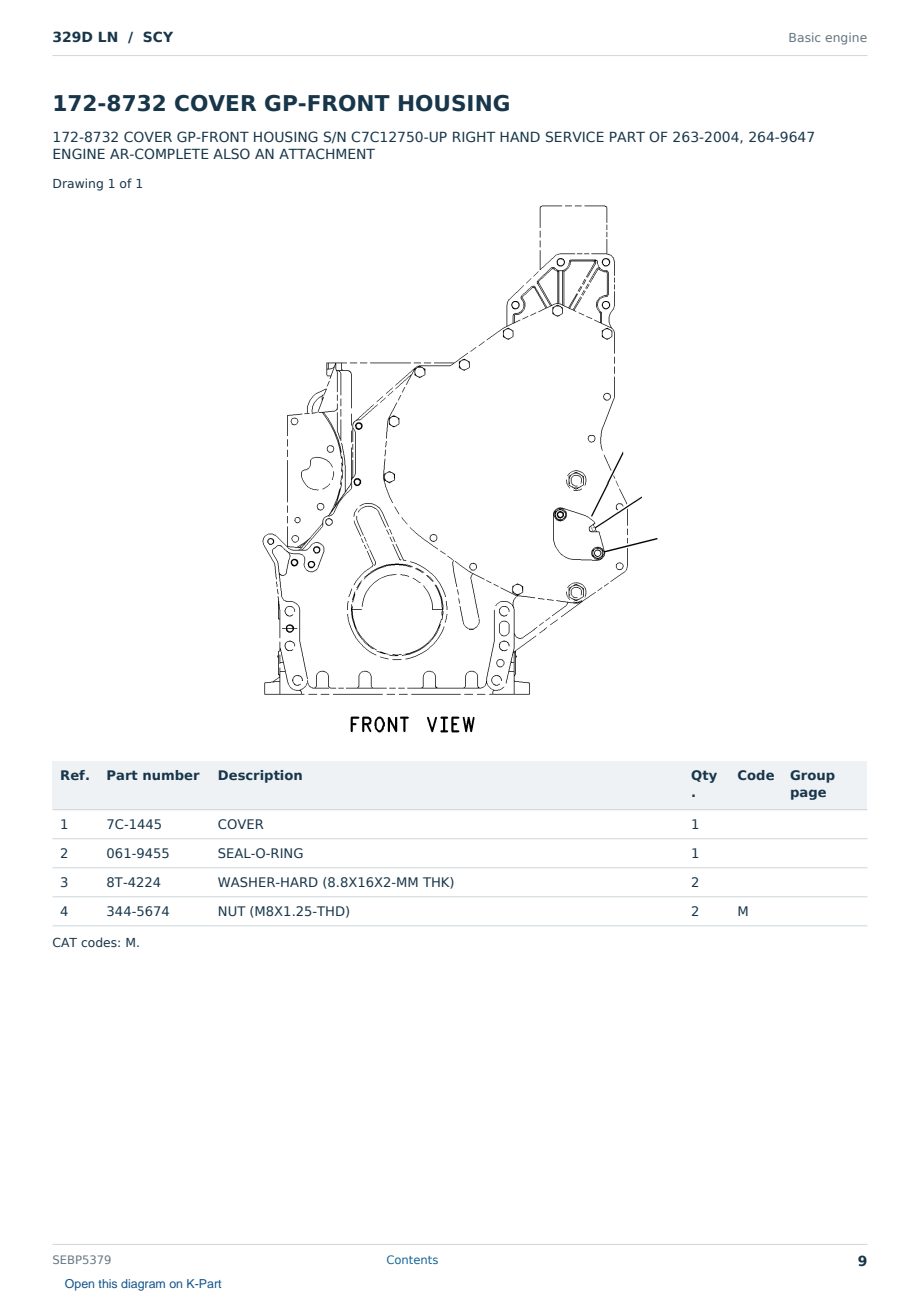 Caterpillar 329D LN S/N SCY Partsbook SEBP5379 (English) - sample page 9 of 10 Caterpillar 329D LN S/N SCY Partsbook SEBP5379 (English) - sample page 9 of 10