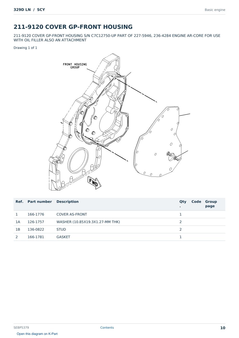 Caterpillar 329D LN S/N SCY Partsbook SEBP5379 (English) - sample page 10 of 10 Caterpillar 329D LN S/N SCY Partsbook SEBP5379 (English) - sample page 10 of 10