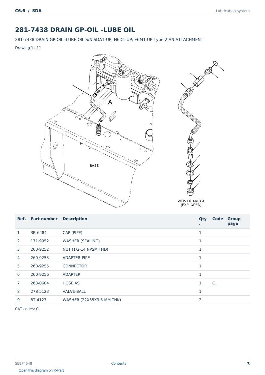 Caterpillar C6.6 S/N SDA Partsbook SEBP4548 (English) - sample page 3 of 10 Caterpillar C6.6 S/N SDA Partsbook SEBP4548 (English) - sample page 3 of 10