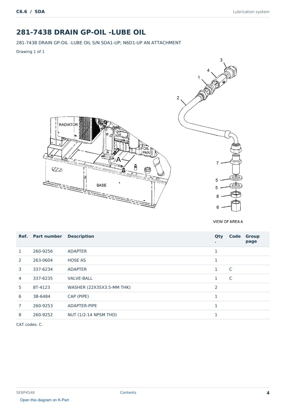 Caterpillar C6.6 S/N SDA Partsbook SEBP4548 (English) - sample page 4 of 10 Caterpillar C6.6 S/N SDA Partsbook SEBP4548 (English) - sample page 4 of 10
