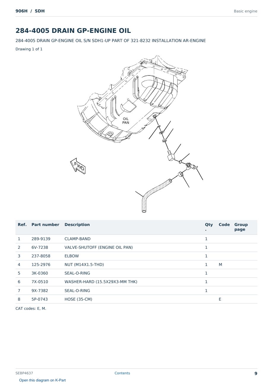Caterpillar 906H S/N SDH Partsbook SEBP4637 (English) - sample page 9 of 10 Caterpillar 906H S/N SDH Partsbook SEBP4637 (English) - sample page 9 of 10