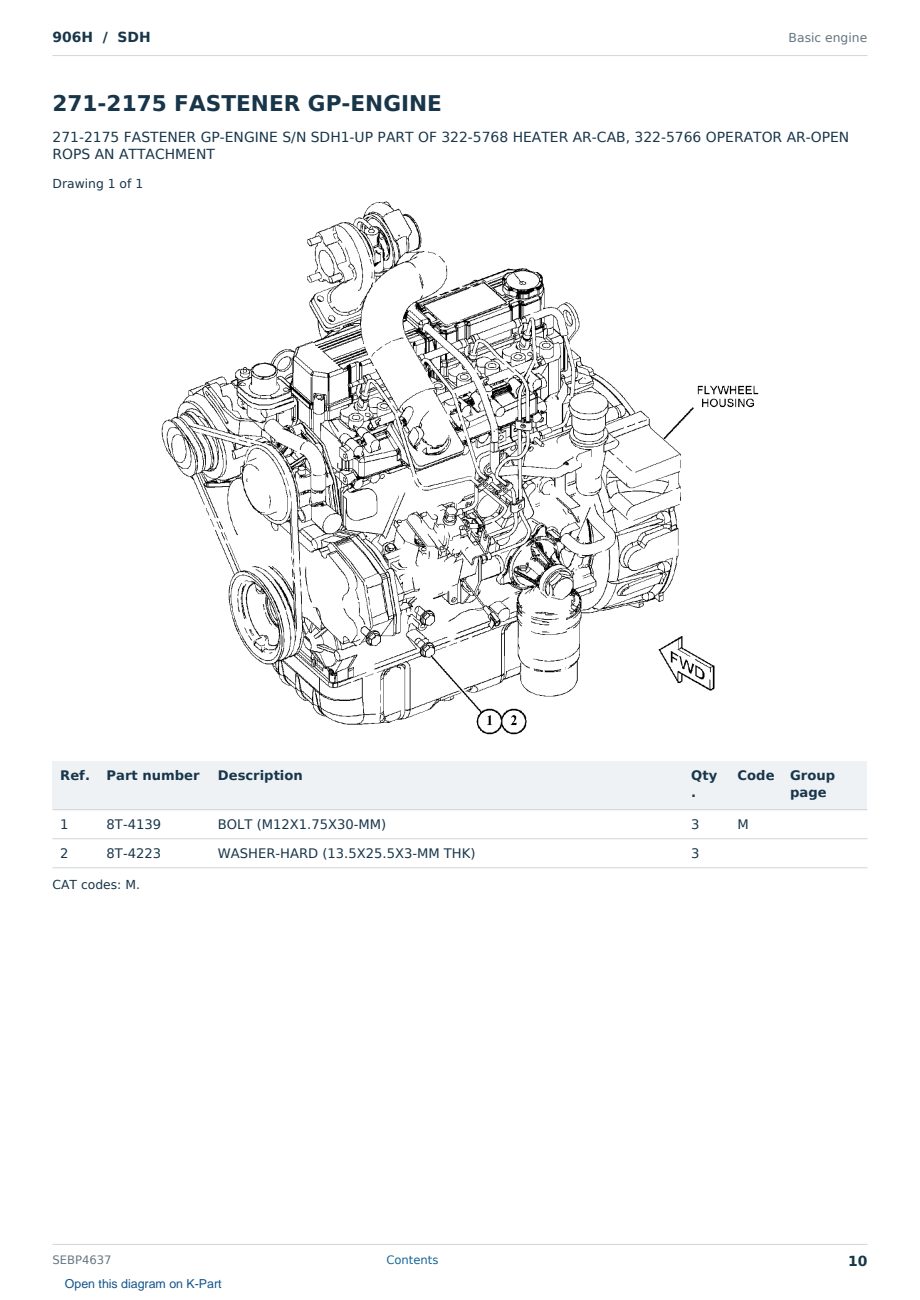 Caterpillar 906H S/N SDH Partsbook SEBP4637 (English) - sample page 10 of 10 Caterpillar 906H S/N SDH Partsbook SEBP4637 (English) - sample page 10 of 10