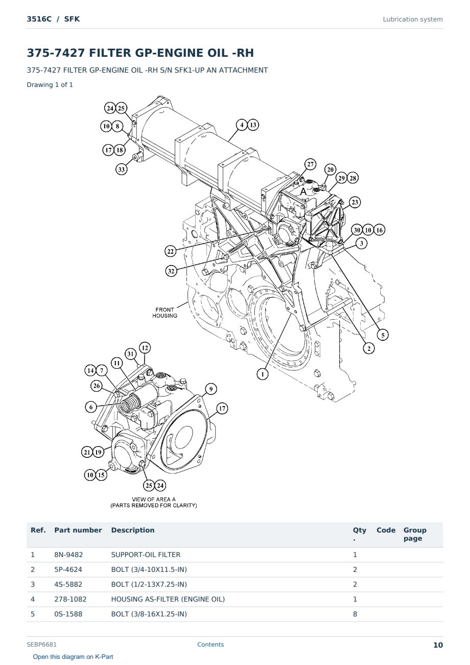 Caterpillar 3516C S/N SFK Partsbook SEBP6681 (English) - sample page 10 of 10 Caterpillar 3516C S/N SFK Partsbook SEBP6681 (English) - sample page 10 of 10