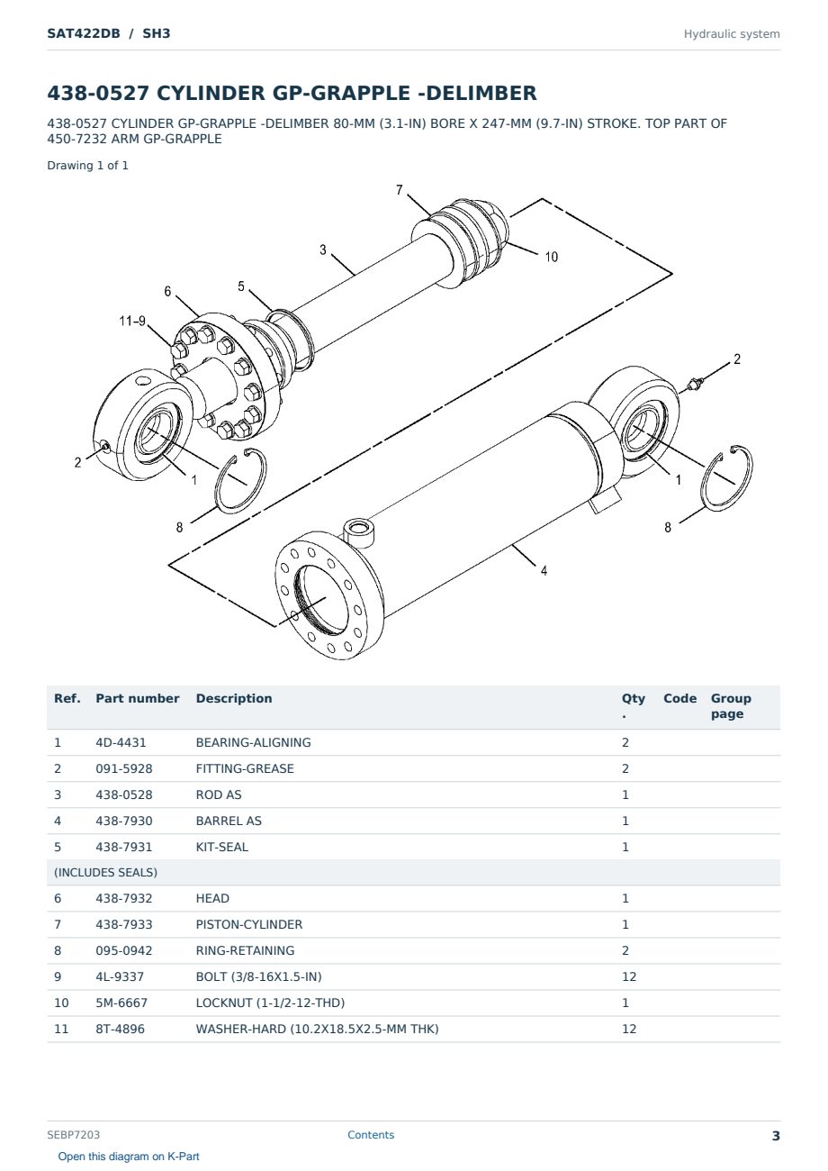Caterpillar SAT422DB S/N SH3 Partsbook SEBP7203 (English) - sample page 3 of 10 Caterpillar SAT422DB S/N SH3 Partsbook SEBP7203 (English) - sample page 3 of 10