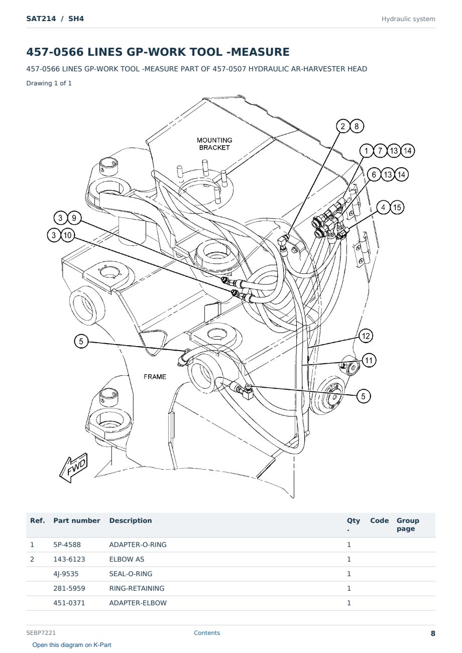 Caterpillar SAT214 S/N SH4 Partsbook SEBP7221 (English) - sample page 8 of 10 Caterpillar SAT214 S/N SH4 Partsbook SEBP7221 (English) - sample page 8 of 10