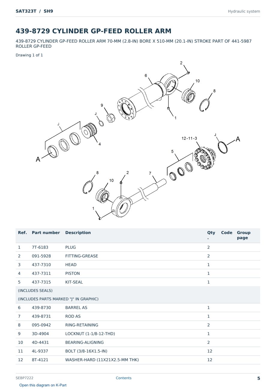 Caterpillar SAT323T S/N SH9 Partsbook SEBP7222 (English) - sample page 5 of 10 Caterpillar SAT323T S/N SH9 Partsbook SEBP7222 (English) - sample page 5 of 10