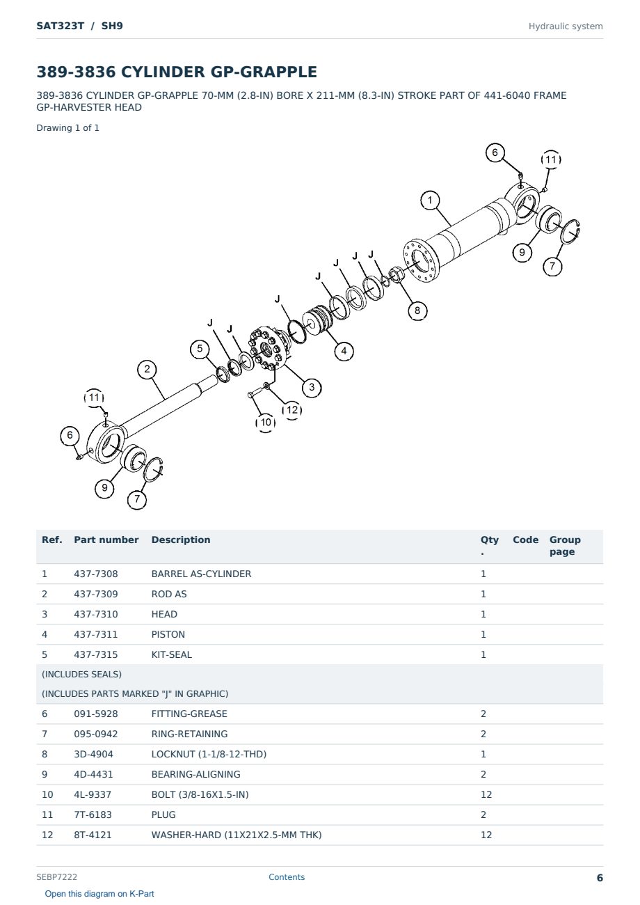 Caterpillar SAT323T S/N SH9 Partsbook SEBP7222 (English) - sample page 6 of 10 Caterpillar SAT323T S/N SH9 Partsbook SEBP7222 (English) - sample page 6 of 10