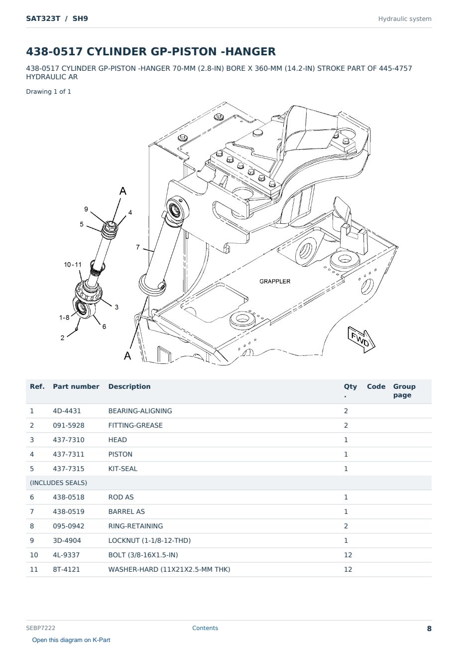 Caterpillar SAT323T S/N SH9 Partsbook SEBP7222 (English) - sample page 8 of 10 Caterpillar SAT323T S/N SH9 Partsbook SEBP7222 (English) - sample page 8 of 10