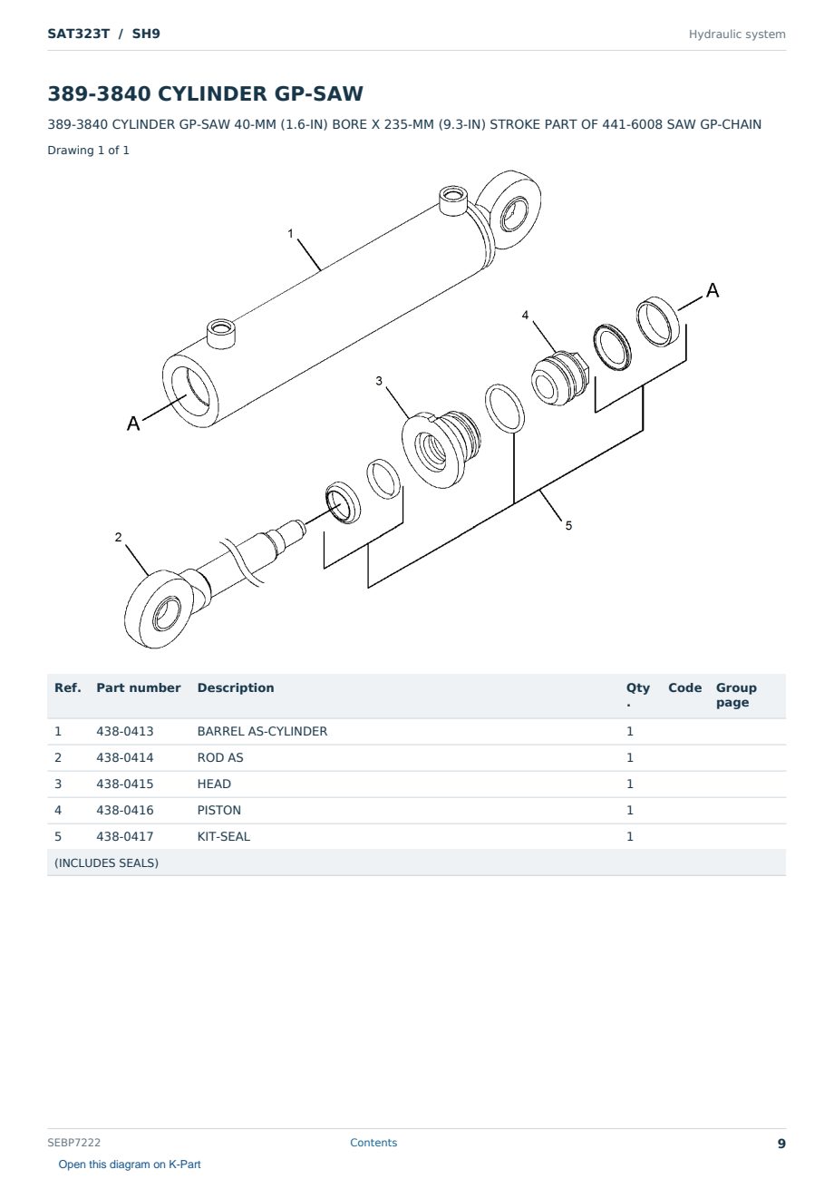 Caterpillar SAT323T S/N SH9 Partsbook SEBP7222 (English) - sample page 9 of 10 Caterpillar SAT323T S/N SH9 Partsbook SEBP7222 (English) - sample page 9 of 10