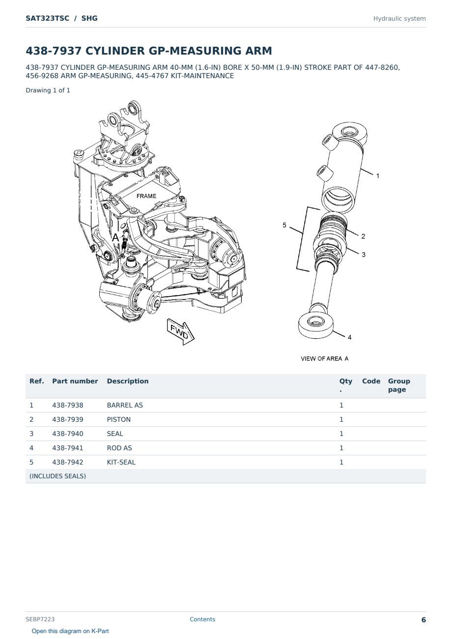 Caterpillar SAT323TSC S/N SHG Partsbook SEBP7223 (English) - sample page 6 of 10 Caterpillar SAT323TSC S/N SHG Partsbook SEBP7223 (English) - sample page 6 of 10