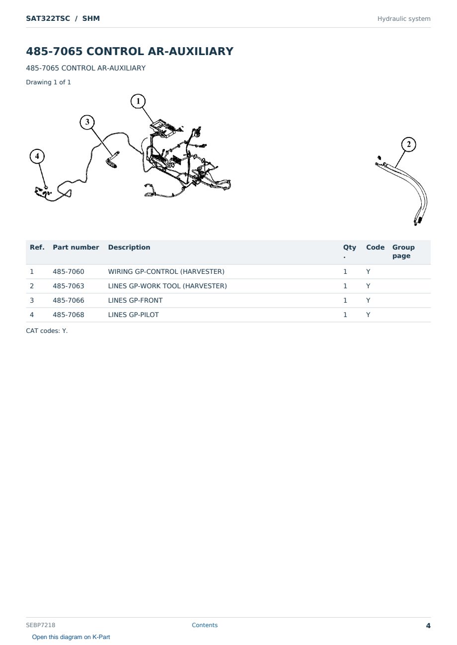 Caterpillar SAT322TSC S/N SHM Partsbook SEBP7218 (English) - sample page 4 of 10 Caterpillar SAT322TSC S/N SHM Partsbook SEBP7218 (English) - sample page 4 of 10