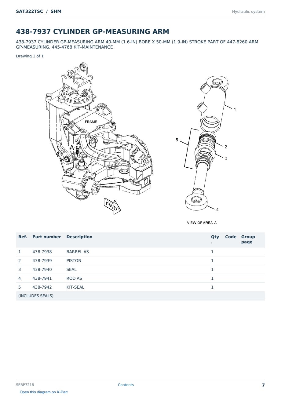 Caterpillar SAT322TSC S/N SHM Partsbook SEBP7218 (English) - sample page 7 of 10 Caterpillar SAT322TSC S/N SHM Partsbook SEBP7218 (English) - sample page 7 of 10