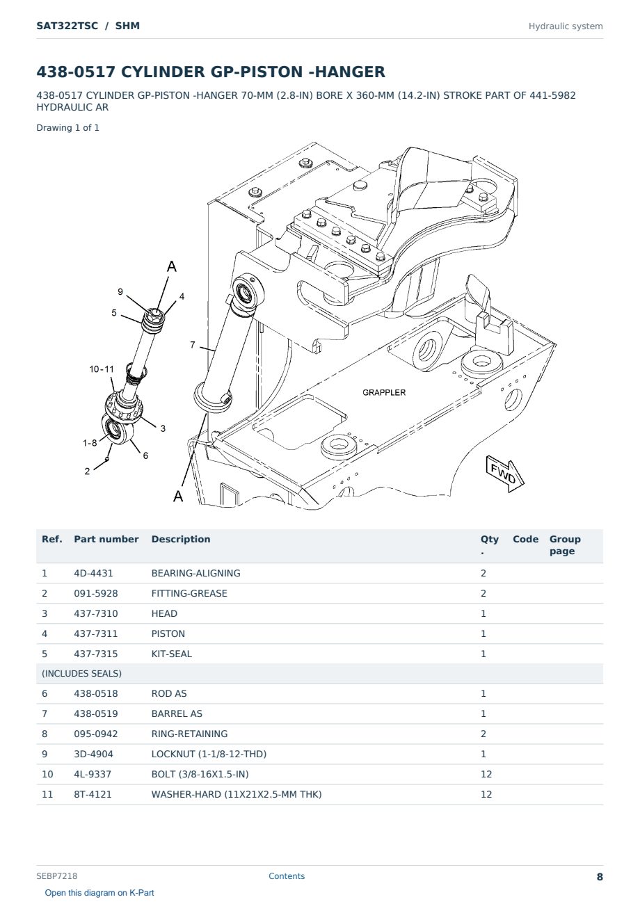 Caterpillar SAT322TSC S/N SHM Partsbook SEBP7218 (English) - sample page 8 of 10 Caterpillar SAT322TSC S/N SHM Partsbook SEBP7218 (English) - sample page 8 of 10