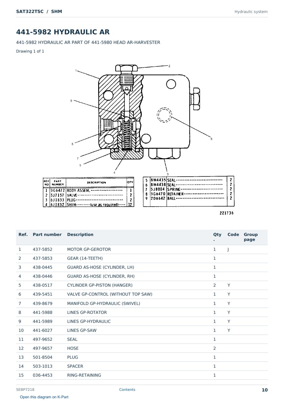 Caterpillar SAT322TSC S/N SHM Partsbook SEBP7218 (English) - sample page 10 of 10 Caterpillar SAT322TSC S/N SHM Partsbook SEBP7218 (English) - sample page 10 of 10