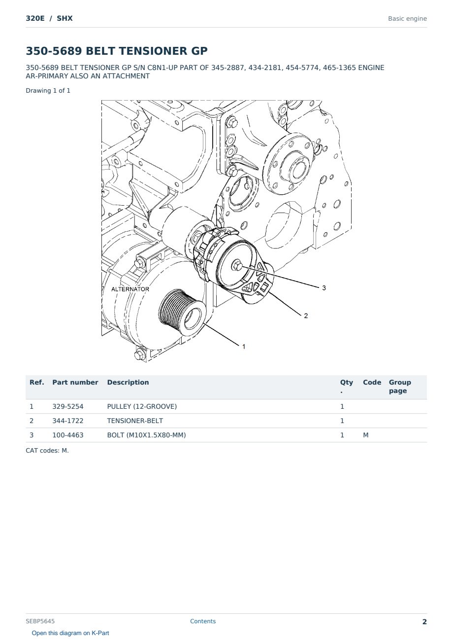 Caterpillar 320E S/N SHX Partsbook SEBP5645 (English) - sample page 2 of 10 Caterpillar 320E S/N SHX Partsbook SEBP5645 (English) - sample page 2 of 10