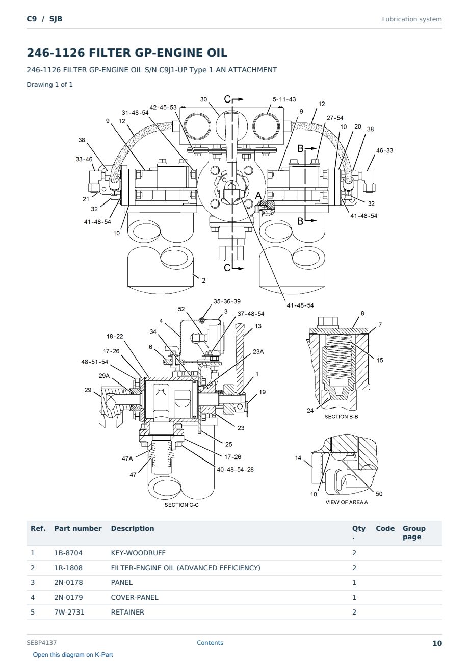 Caterpillar C9 S/N SJB Partsbook SEBP4137 (English) - sample page 10 of 10 Caterpillar C9 S/N SJB Partsbook SEBP4137 (English) - sample page 10 of 10