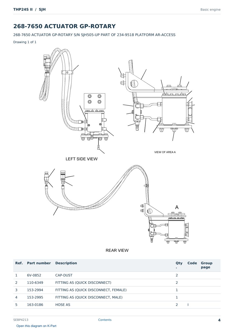 Caterpillar THP24S II S/N SJH Partsbook SEBP4213 (English) - sample page 4 of 10 Caterpillar THP24S II S/N SJH Partsbook SEBP4213 (English) - sample page 4 of 10