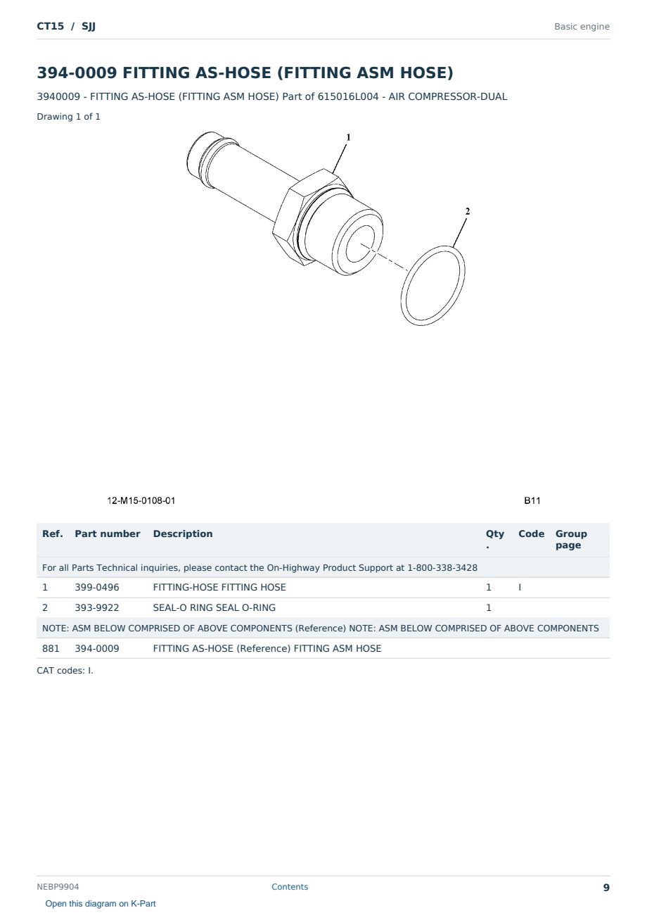 Caterpillar CT15 S/N SJJ Partsbook NEBP9904 (English) - sample page 9 of 10 Caterpillar CT15 S/N SJJ Partsbook NEBP9904 (English) - sample page 9 of 10