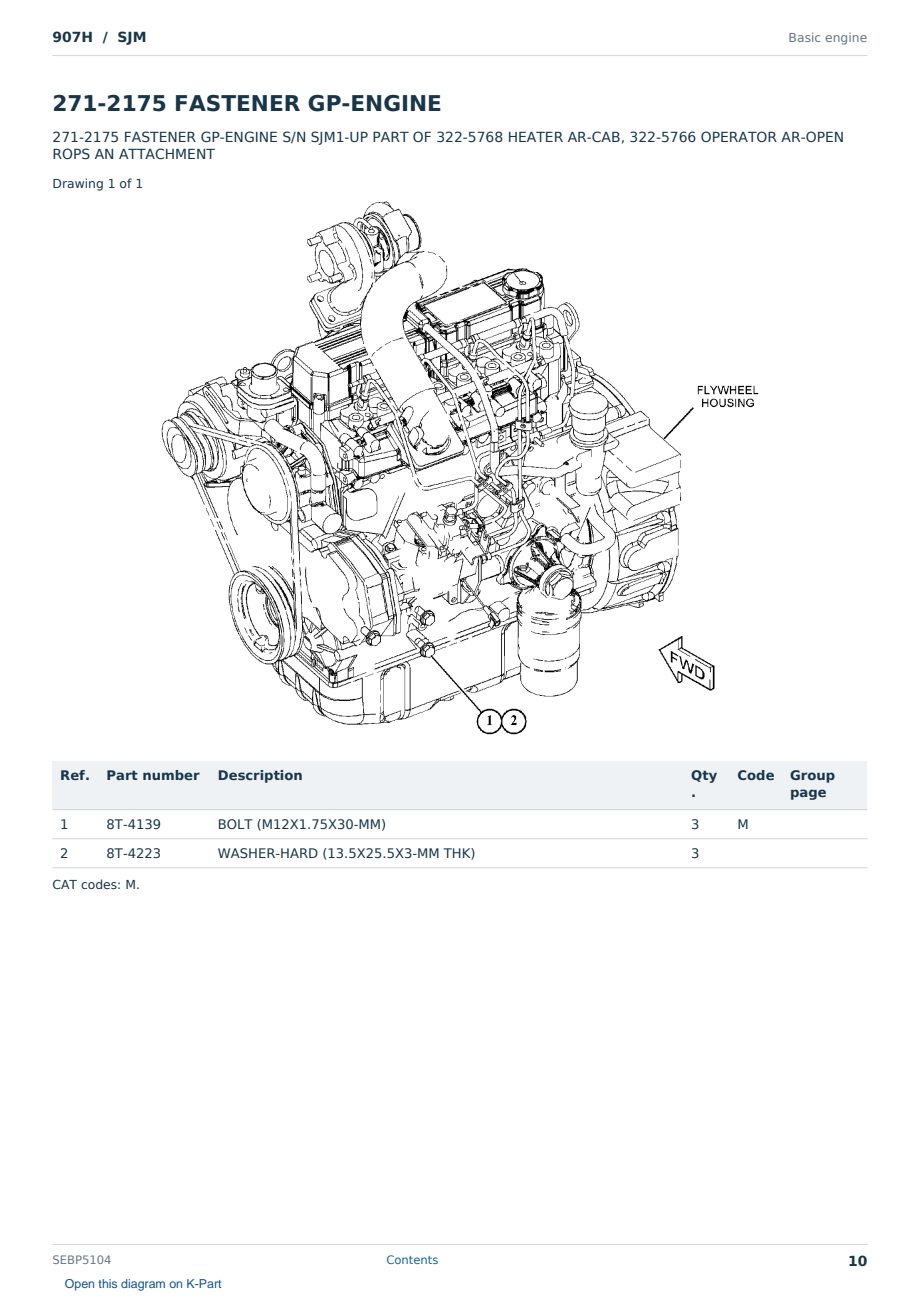 Caterpillar 907H S/N SJM Partsbook SEBP5104 (English) - sample page 10 of 10 Caterpillar 907H S/N SJM Partsbook SEBP5104 (English) - sample page 10 of 10