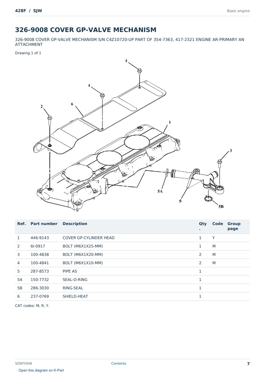 Caterpillar 428F S/N SJW Partsbook SEBP5948 (English) - sample page 7 of 10 Caterpillar 428F S/N SJW Partsbook SEBP5948 (English) - sample page 7 of 10