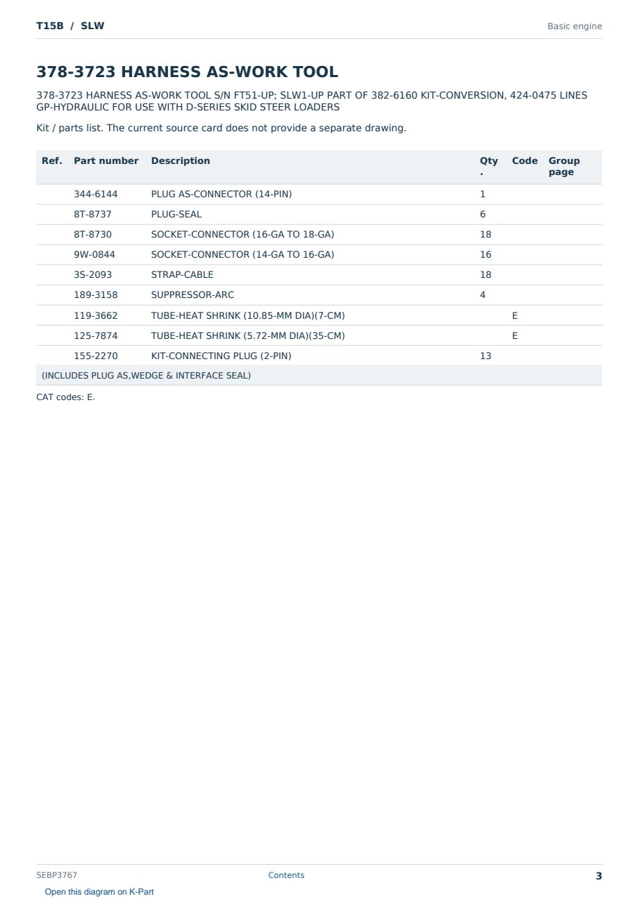 Caterpillar T15B S/N SLW Partsbook SEBP3767 (English) - sample page 3 of 10 Caterpillar T15B S/N SLW Partsbook SEBP3767 (English) - sample page 3 of 10