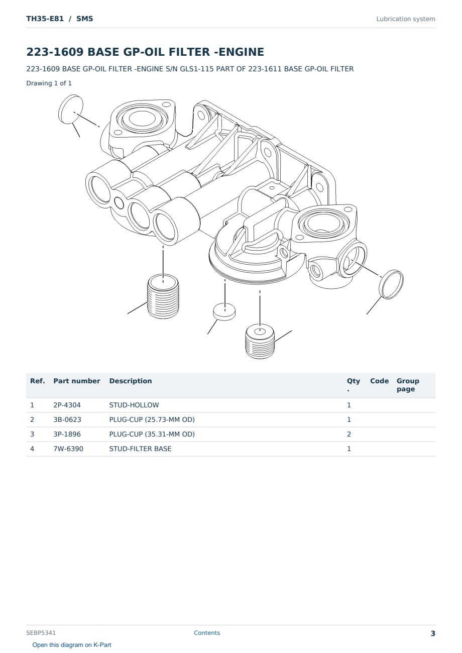 Caterpillar TH35-E81 S/N SMS Partsbook SEBP5341 (English) - sample page 3 of 10 Caterpillar TH35-E81 S/N SMS Partsbook SEBP5341 (English) - sample page 3 of 10