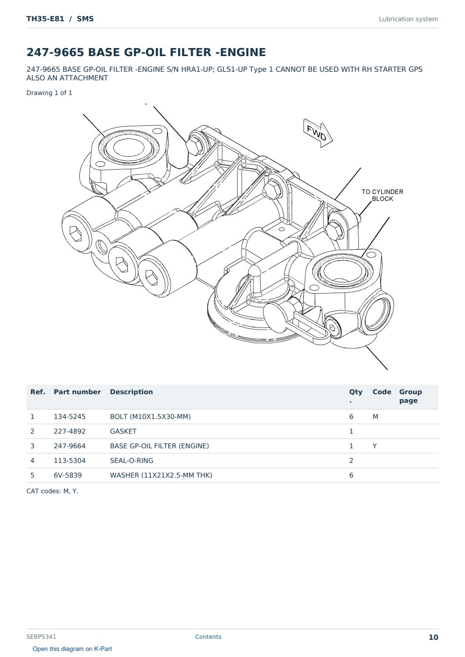 Caterpillar TH35-E81 S/N SMS Partsbook SEBP5341 (English) - sample page 10 of 10 Caterpillar TH35-E81 S/N SMS Partsbook SEBP5341 (English) - sample page 10 of 10