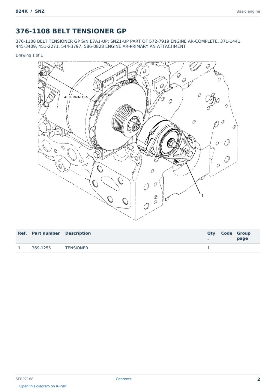 Caterpillar 924K S/N SNZ Partsbook SEBP7188 (English) - sample page 2 of 10 Caterpillar 924K S/N SNZ Partsbook SEBP7188 (English) - sample page 2 of 10