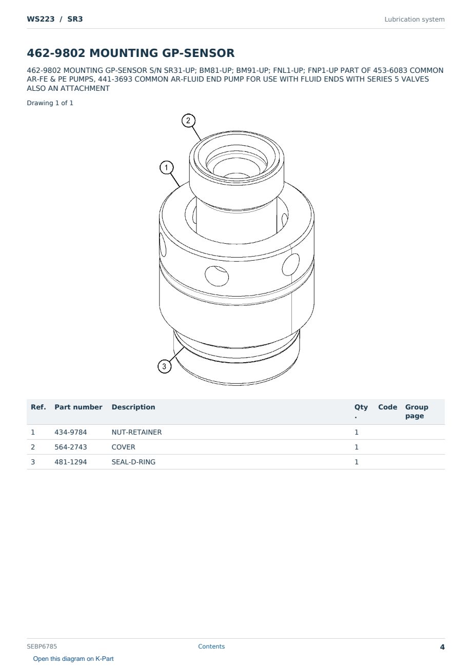 Caterpillar WS223 S/N SR3 Partsbook SEBP6785 (English) - sample page 4 of 10 Caterpillar WS223 S/N SR3 Partsbook SEBP6785 (English) - sample page 4 of 10
