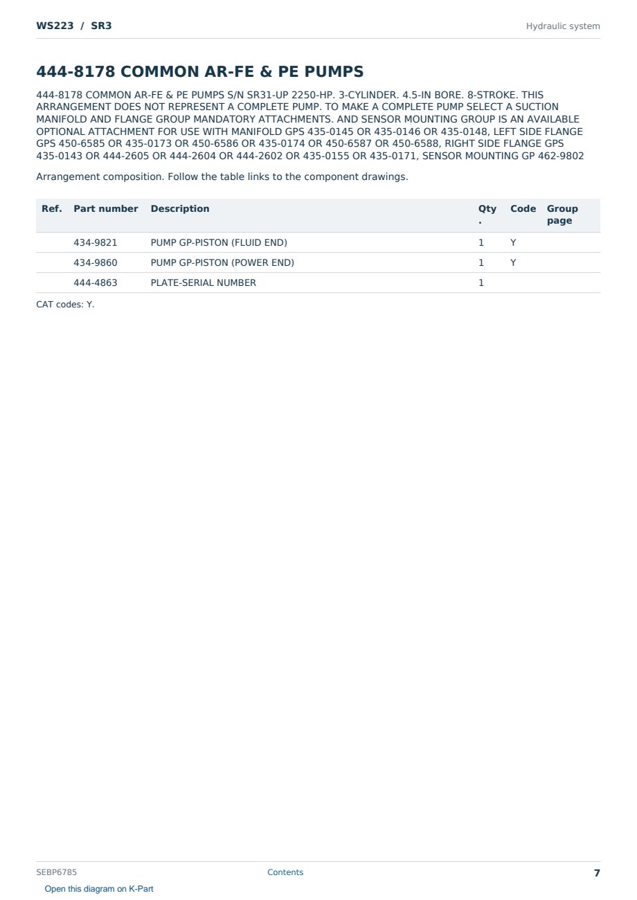 Caterpillar WS223 S/N SR3 Partsbook SEBP6785 (English) - sample page 7 of 10 Caterpillar WS223 S/N SR3 Partsbook SEBP6785 (English) - sample page 7 of 10