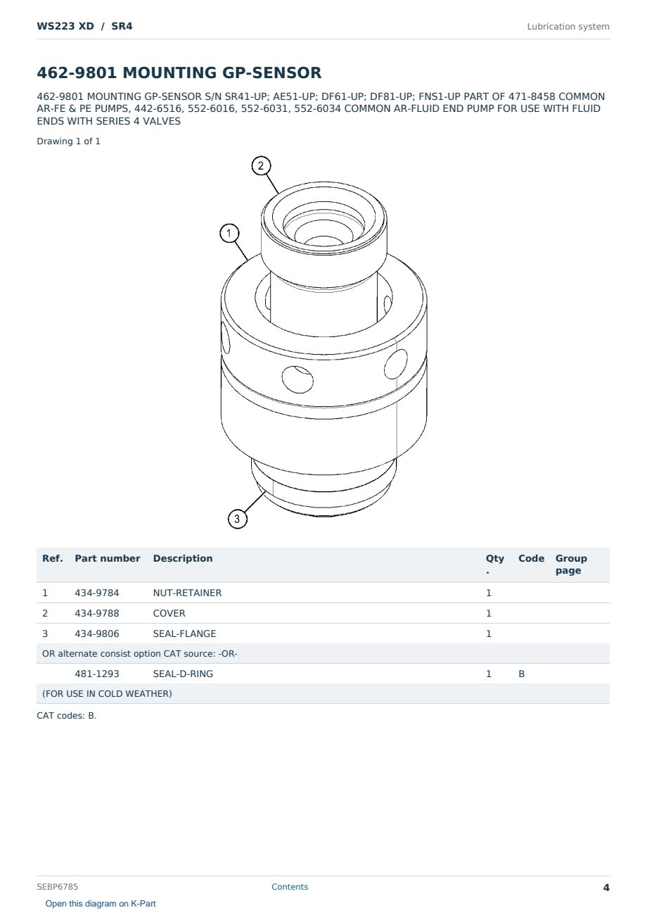 Caterpillar WS223 XD S/N SR4 Partsbook SEBP6785 (English) - sample page 4 of 10 Caterpillar WS223 XD S/N SR4 Partsbook SEBP6785 (English) - sample page 4 of 10