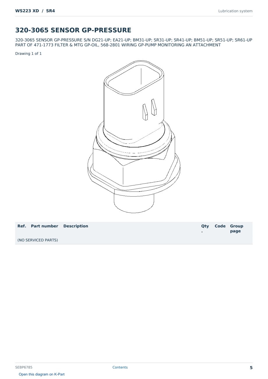 Caterpillar WS223 XD S/N SR4 Partsbook SEBP6785 (English) - sample page 5 of 10 Caterpillar WS223 XD S/N SR4 Partsbook SEBP6785 (English) - sample page 5 of 10