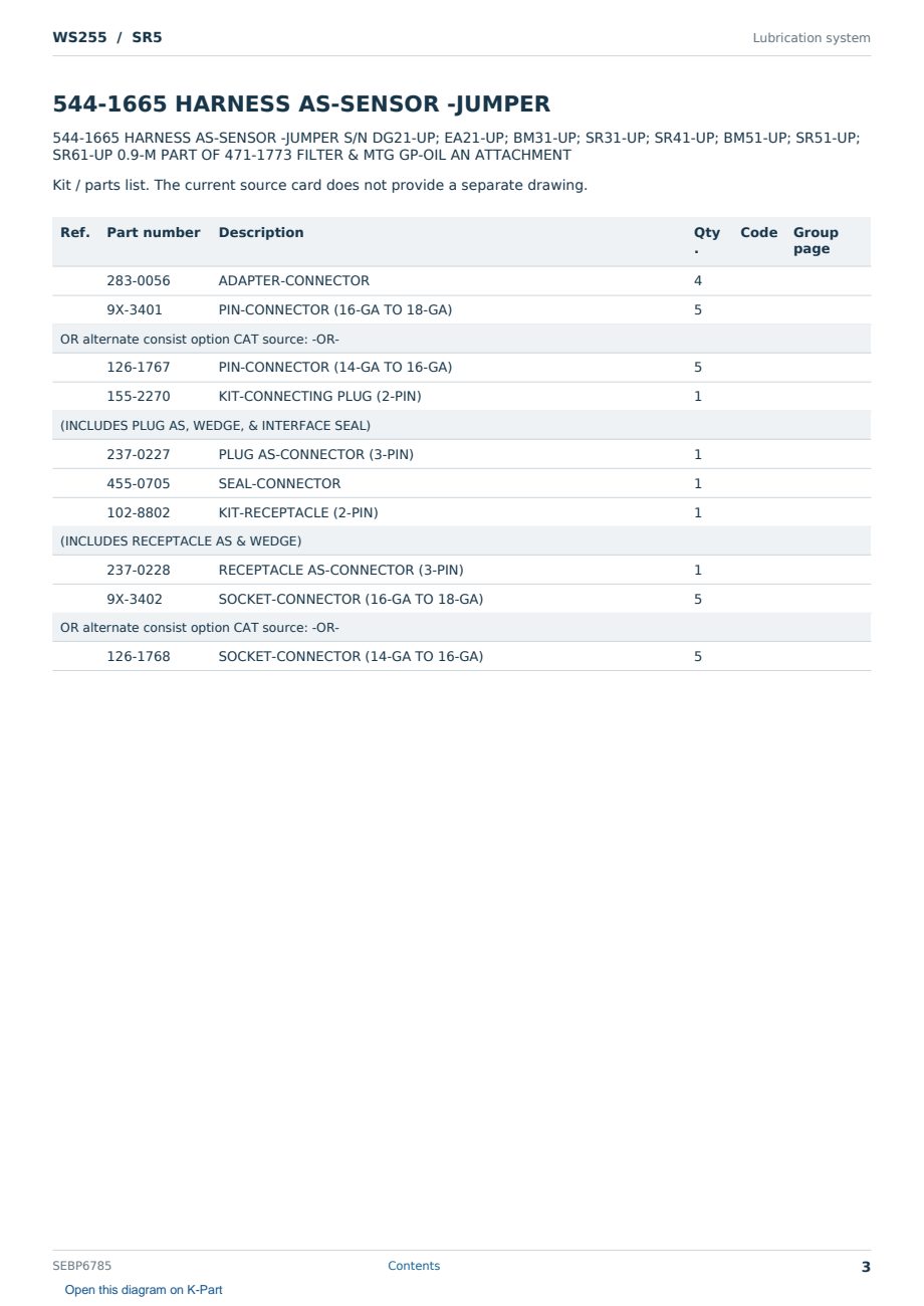 Caterpillar WS255 S/N SR5 Partsbook SEBP6785 (English) - sample page 3 of 10 Caterpillar WS255 S/N SR5 Partsbook SEBP6785 (English) - sample page 3 of 10