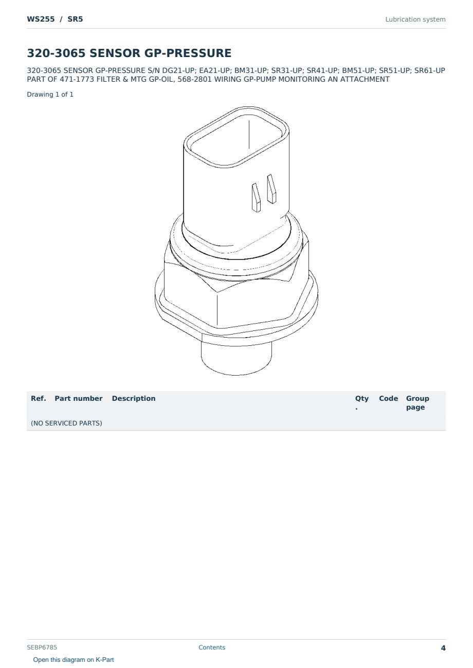 Caterpillar WS255 S/N SR5 Partsbook SEBP6785 (English) - sample page 4 of 10 Caterpillar WS255 S/N SR5 Partsbook SEBP6785 (English) - sample page 4 of 10