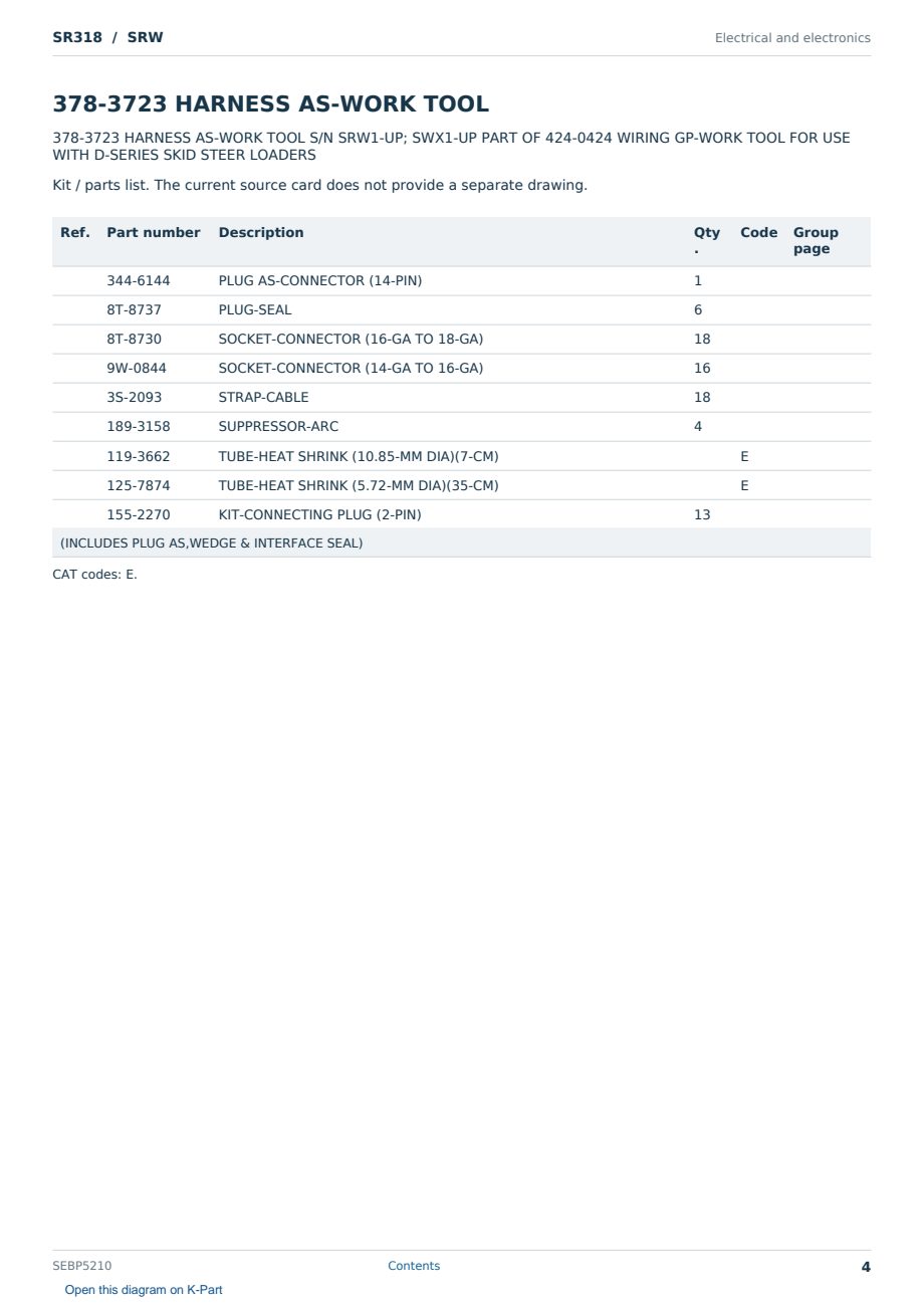 Caterpillar SR318 S/N SRW Partsbook SEBP5210 (English) - sample page 4 of 10 Caterpillar SR318 S/N SRW Partsbook SEBP5210 (English) - sample page 4 of 10