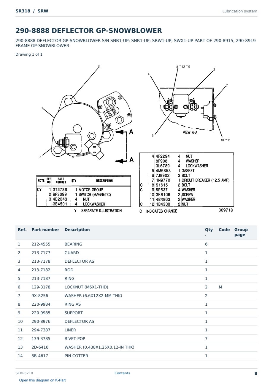 Caterpillar SR318 S/N SRW Partsbook SEBP5210 (English) - sample page 8 of 10 Caterpillar SR318 S/N SRW Partsbook SEBP5210 (English) - sample page 8 of 10