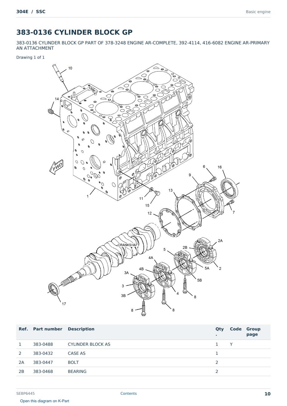 Caterpillar 304E S/N SSC Partsbook SEBP6445 (English) - sample page 10 of 10 Caterpillar 304E S/N SSC Partsbook SEBP6445 (English) - sample page 10 of 10